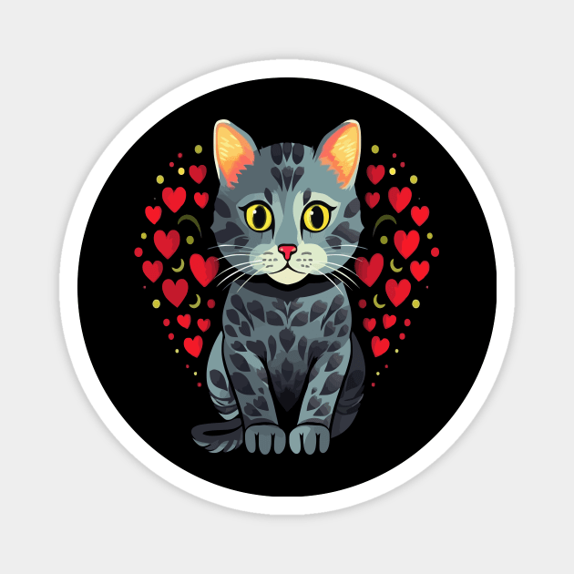 American Shorthair Valentine Day Magnet by JH Mart